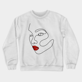 Red | One Line Drawing | One Line Art | Minimal | Minimalist Crewneck Sweatshirt